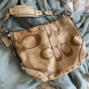 SOLD ON DEPOP 
Vintage Coach signature canvas bag